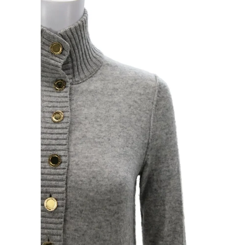 Tory Burch Womens Pullover Mock Neck Gray Long Sleeve Size XS